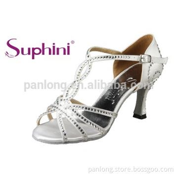 Diamante silver dance shoes,high heel dance sneaker,gracefu sandal